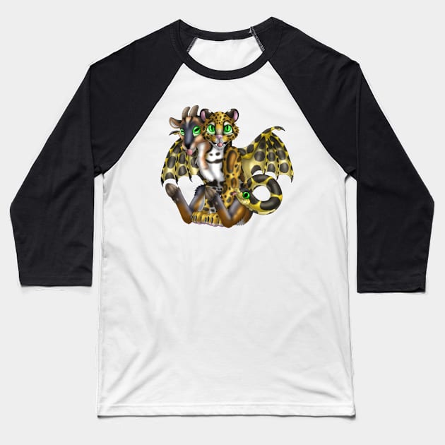 Chimera Cubs: Clouded Leopard (Ocher) Baseball T-Shirt by spyroid101